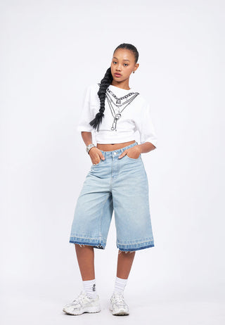 Folded Destroy Hem Jorts