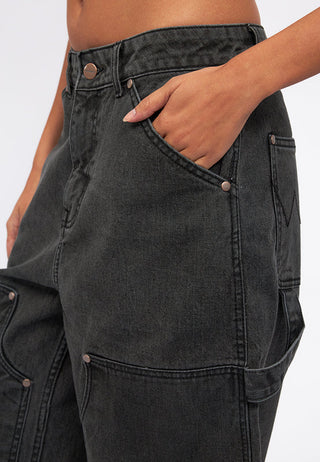 Denim Jorts with Button Details