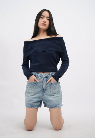 Double Pocket Denim Shorts