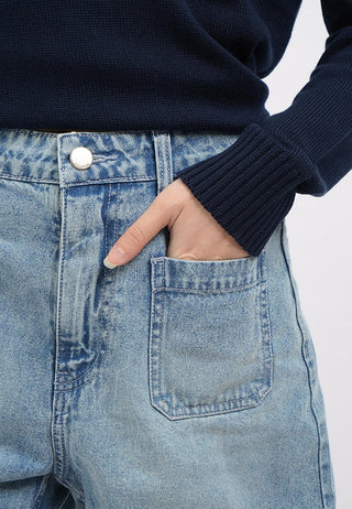 Double Pocket Denim Shorts