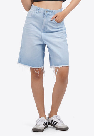 Basic Denim Bermuda Shorts