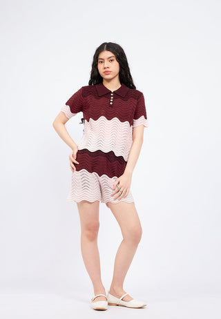 Wavy Gradient Knit Shorts