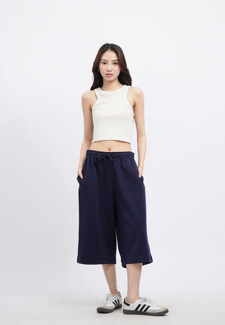 Knee Length Drawstring Short Sweatpants