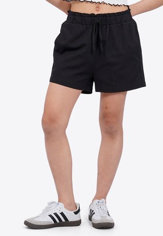 Regular Fit Paperbag Shorts Black