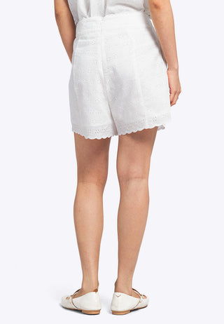 Pleated Eyelet Short Pants