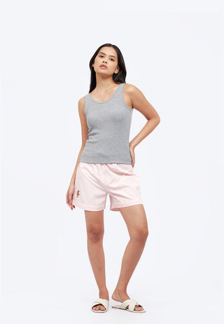 Embroidered Pajama Shorts