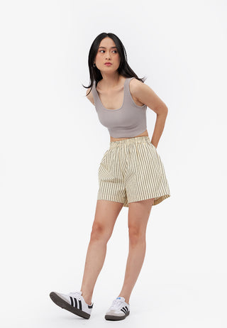 Striped Shorts with Elastic Waist