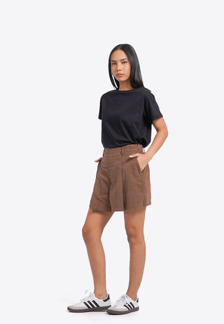Corduroy Pleated Short Pants