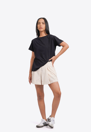 Corduroy Pleated Short Pants