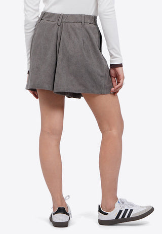 Front Pleats Corduroy Shorts