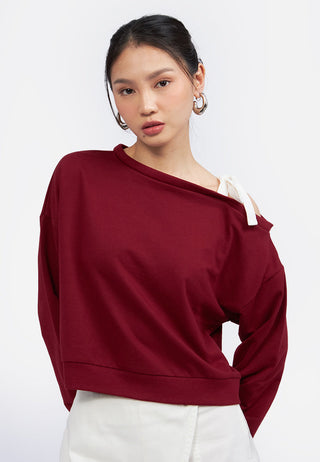 Strap Off Shoulder Sweatshirt