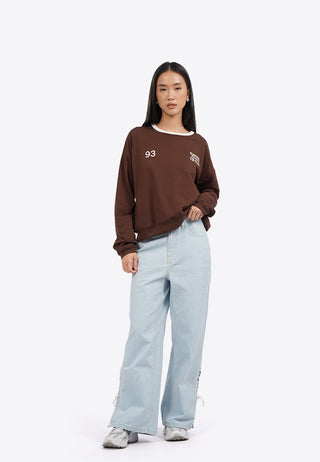 Contrast Rib Long Sleeve Sweatshirt
