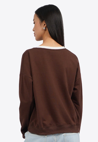 Contrast Rib Long Sleeve Sweatshirt