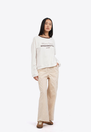 Contrast Rib Long Sleeve Sweatshirt