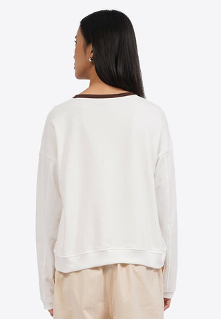 Contrast Rib Long Sleeve Sweatshirt