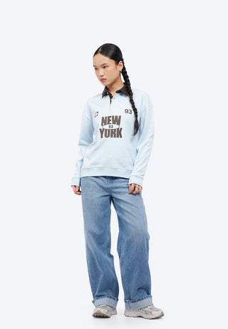 Oversized Graphic Collar Sweatshirt