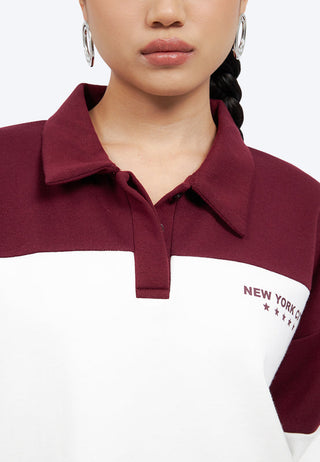 Long Sleeve Collared Sweatshirt