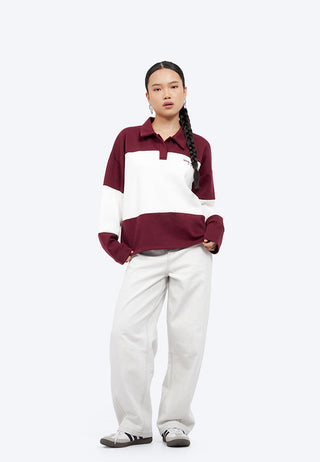 Long Sleeve Collared Sweatshirt