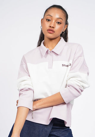 Long Sleeve Collared Sweatshirt