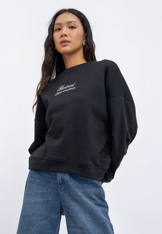 Pleated Sleeves Graphic Sweatshirt