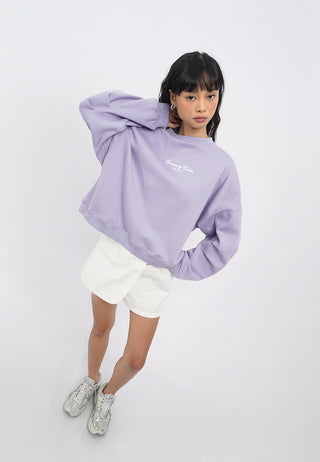 Pleated Sleeves Graphic Sweatshirt
