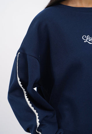 Lace Trim Plush Sweatshirt
