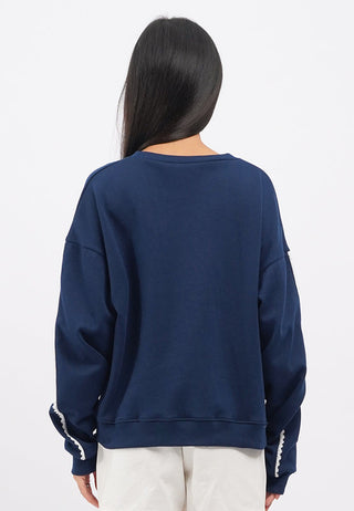 Lace Trim Plush Sweatshirt