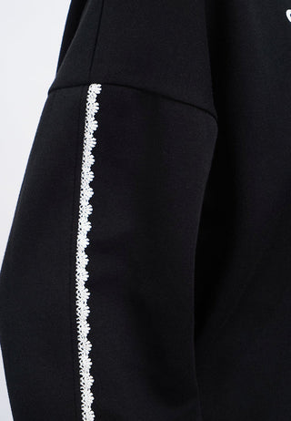 Lace Trim Plush Sweatshirt
