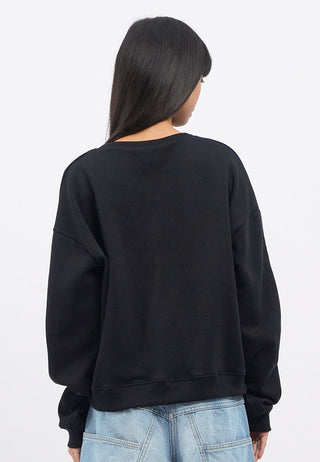 Lace Trim Plush Sweatshirt