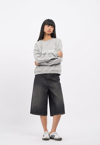Lace Trim Plush Sweatshirt