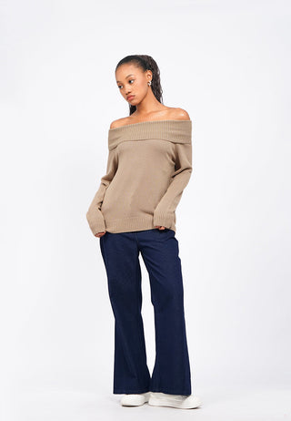Long Sleeve Off Shoulder Sweater