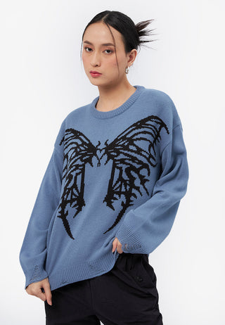 Butterfly Distressed Knit Jumper