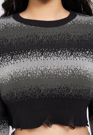 Stripes Crop Knit Sweater