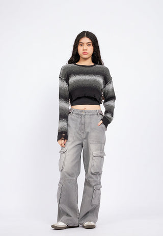 Stripes Crop Knit Sweater