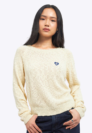 Textured Long Sleeve Raglan Sweater