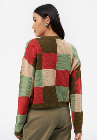 Long Sleeve Patchwork Sweater