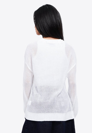 Braided Logo See Through Sweater