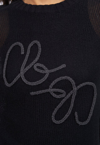 Braided Logo See Through Sweater