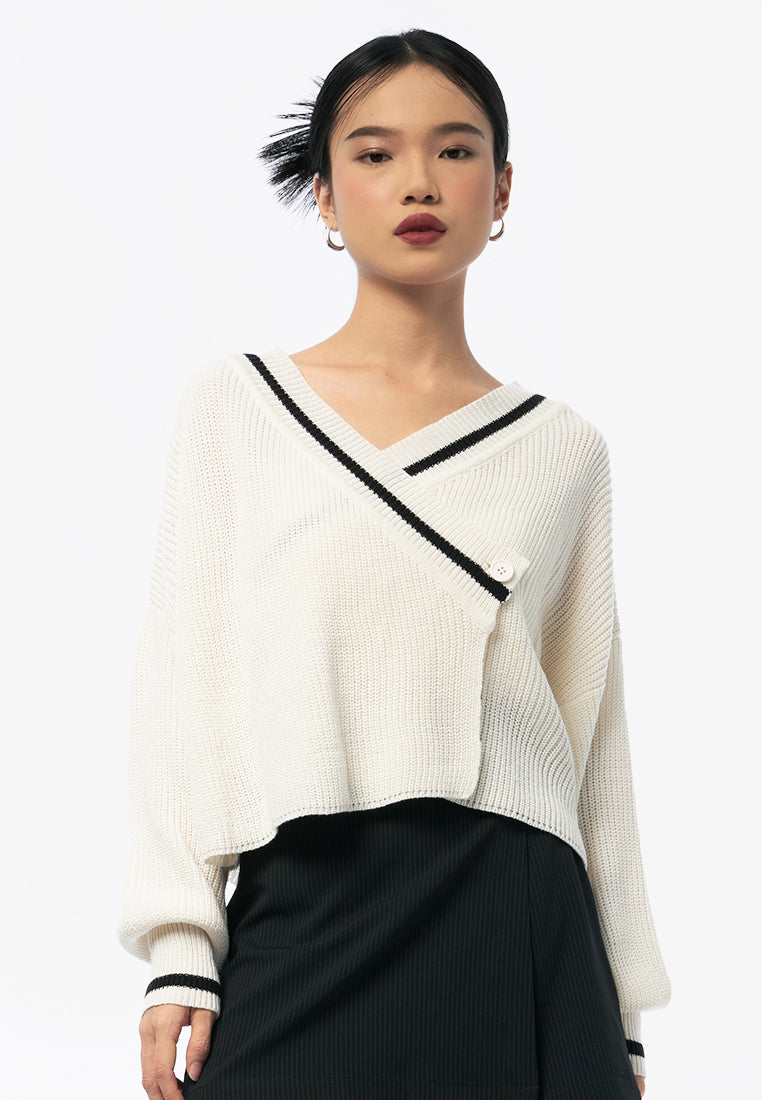 Overlapped Long Sleeve Cardigan – COLORBOX - Indonesia