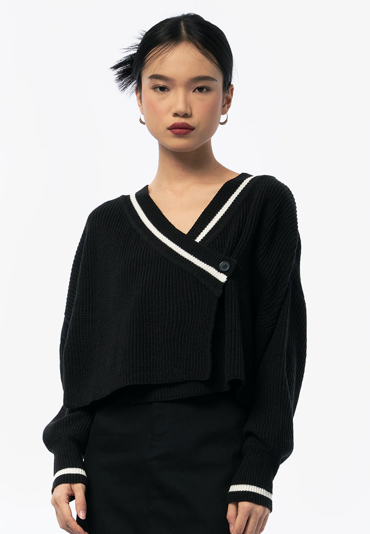 Overlapped Long Sleeve Cardigan – COLORBOX - Indonesia
