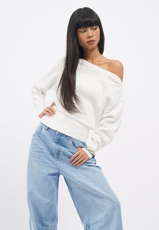 Boat Neck Long Sleeve Sweater