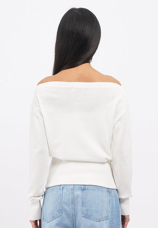 Boat Neck Long Sleeve Sweater