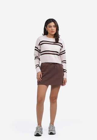 Stripes Long Sleeve Crop Sweater