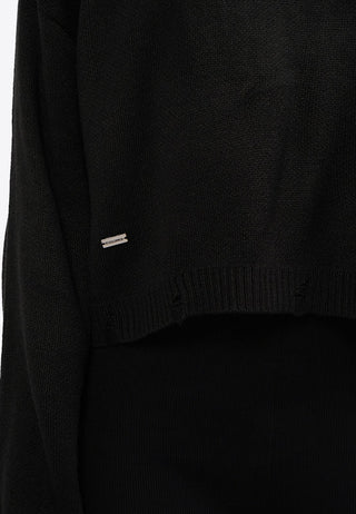 Long Sleeve Distressed Crop Sweater