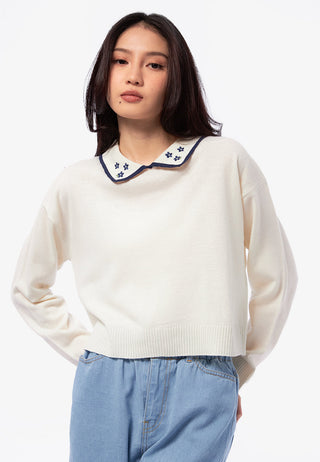 Long Sleeve Collar Knit Sweater