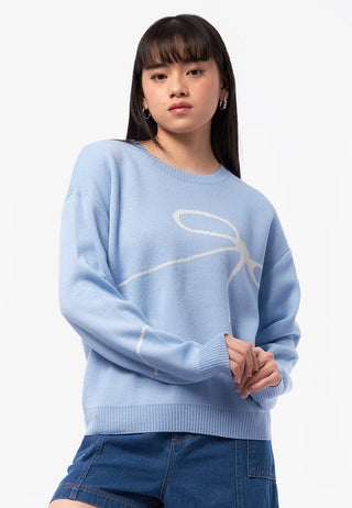 Long Sleeve Ribbon Sweater