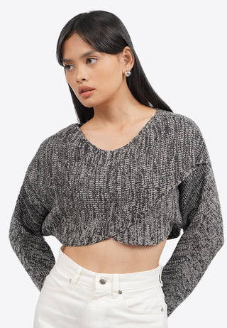 Overlap Long Sleeve Knit Top