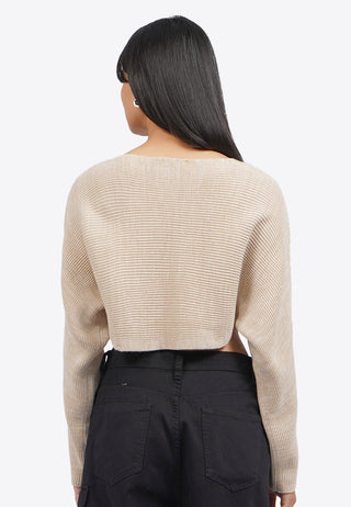 Overlap Long Sleeve Knit Top