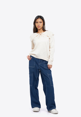 Peterpan Collar Long Sleeve Sweater