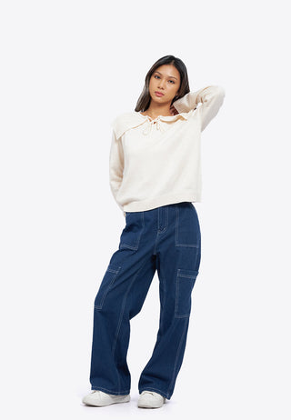 Peterpan Collar Long Sleeve Sweater